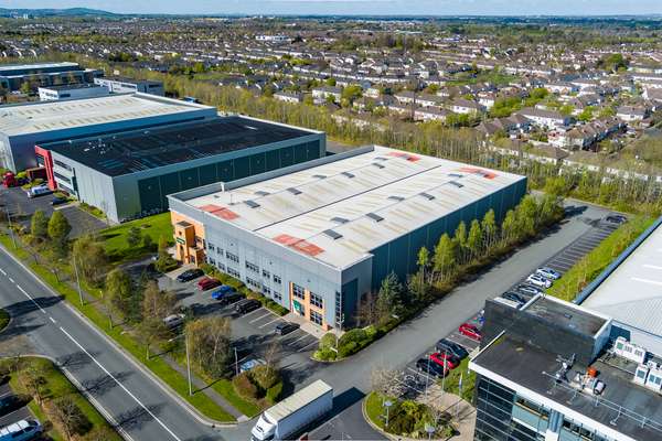 An aerial view of an industrial building owned by Expert Removals.